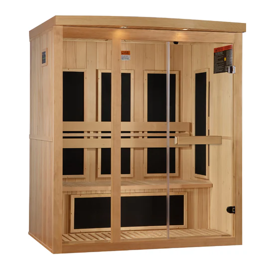 Pro 6 P6-5230-01 Near Zero EMF Far Infrared Sauna 3 Person Clear Glass